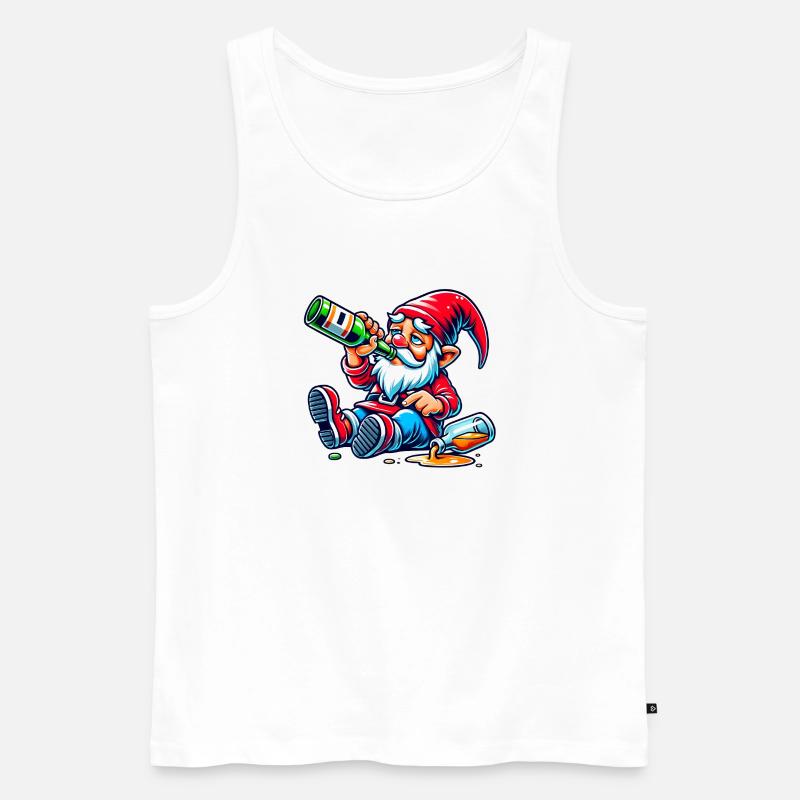 Gartenzwerk Feierabend - Männer Premium Bio Tank Top - Weiß