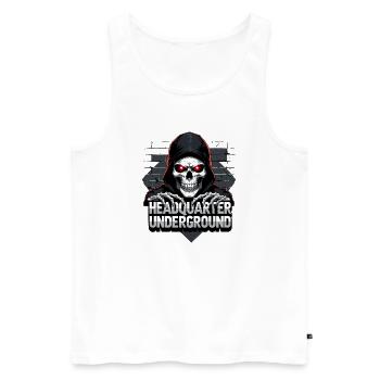 Gangster Skull - Men's Premium Organic Tank Top - white - Front - Michal (187cm)