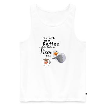 Für mich einen Kaffee - Männer Premium Bio Tank Top - Weiß - Vorne - Michal (187cm)