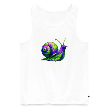 Schnecke - Männer Premium Bio Tank Top - Weiß - Vorne - Michal (187cm)