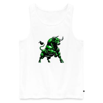 Stier - Männer Premium Bio Tank Top - Weiß - Vorne - AI Model Male 178 light (178cm)