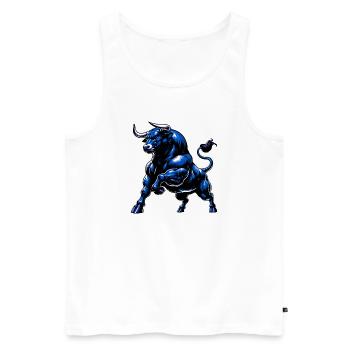 Bull - Men's Premium Organic Tank Top - white - Front - Michal (187cm)