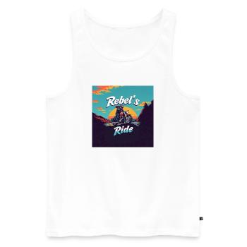 Rebel s Ride - Débardeur bio Premium Homme - blanc - Devant - Michal (187cm)