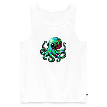 Octopus - Men's Premium Organic Tank Top - white - Front - Michal (187cm)