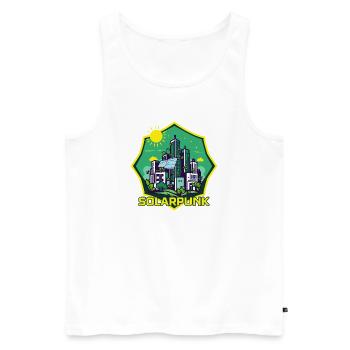 Solarpunk - Débardeur bio Premium Homme - blanc - Devant - Michal (187cm)