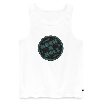 Retro Rock and Roll Abzeichen Design - Männer Premium Bio Tank Top - Weiß - Vorne - Michal (187cm)