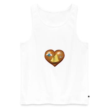 Voilier Coeur Boussole Marin Maritime - Débardeur bio Premium Homme - blanc - Devant - Michal (187cm)