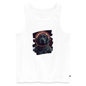 Astronaute du Labrador - Débardeur bio Premium Homme - blanc - Devant - AI Model Male 178 light (178cm)