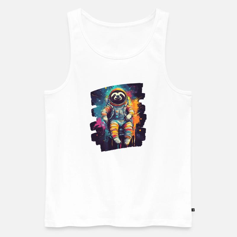 Faultier Astronaut - Männer Premium Bio Tank Top - Weiß