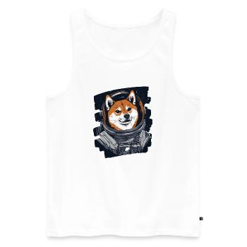 Shiba Inu Astronaute - Débardeur bio Premium Homme - blanc - Devant - Michal (187cm)