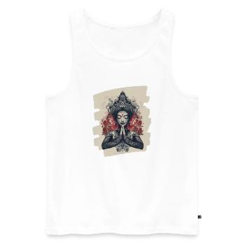 Yoga Namaste Meditation - Männer Premium Bio Tank Top - Weiß - Vorne - Michal (187cm)