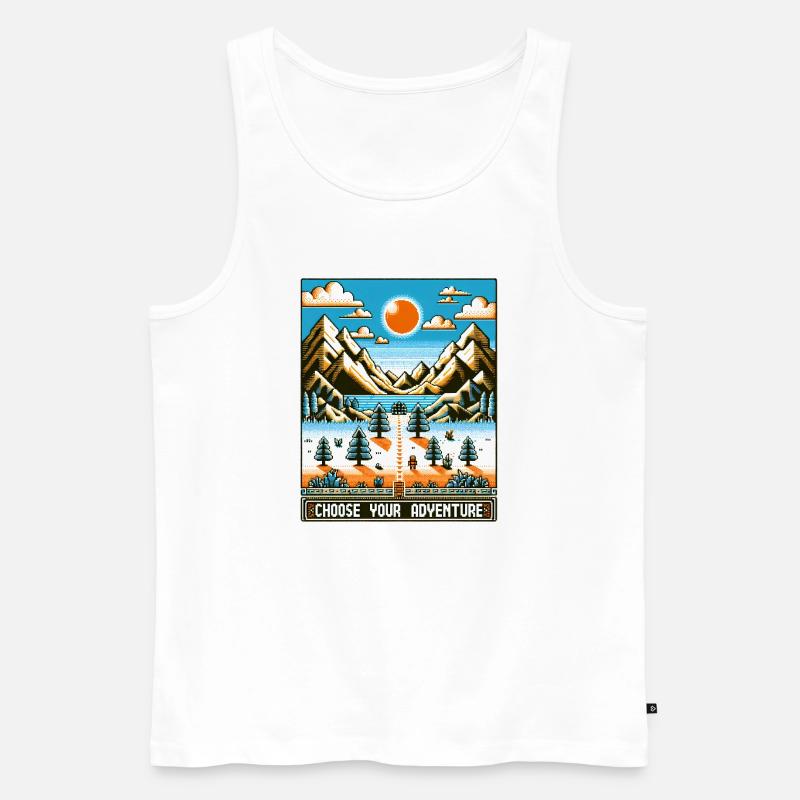 Retro Gaming Abenteuer - Männer Premium Bio Tank Top - Weiß