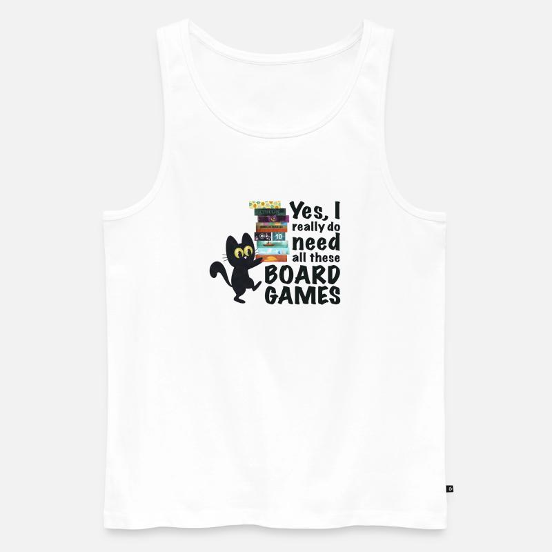 Brettspiel lustig Spruch Katze - Männer Premium Bio Tank Top - Weiß