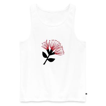 Fleur de Pohutukawa , Nouvelle-Zélande - Débardeur bio Premium Homme - blanc - Devant - Michal (187cm)