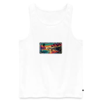 Negril Jamaica – Schild - Männer Premium Bio Tank Top - Weiß - Vorne - Michal (187cm)