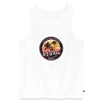 Negril Jamaica – The Palm Beach Paradise - Men's Premium Organic Tank Top - white - Front - AI Model Male 178 light (178cm)