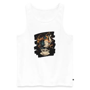 Kaffee Coffee Kaffeeliebhaber - Männer Premium Bio Tank Top - Weiß - Vorne - AI Model Male 178 light (178cm)
