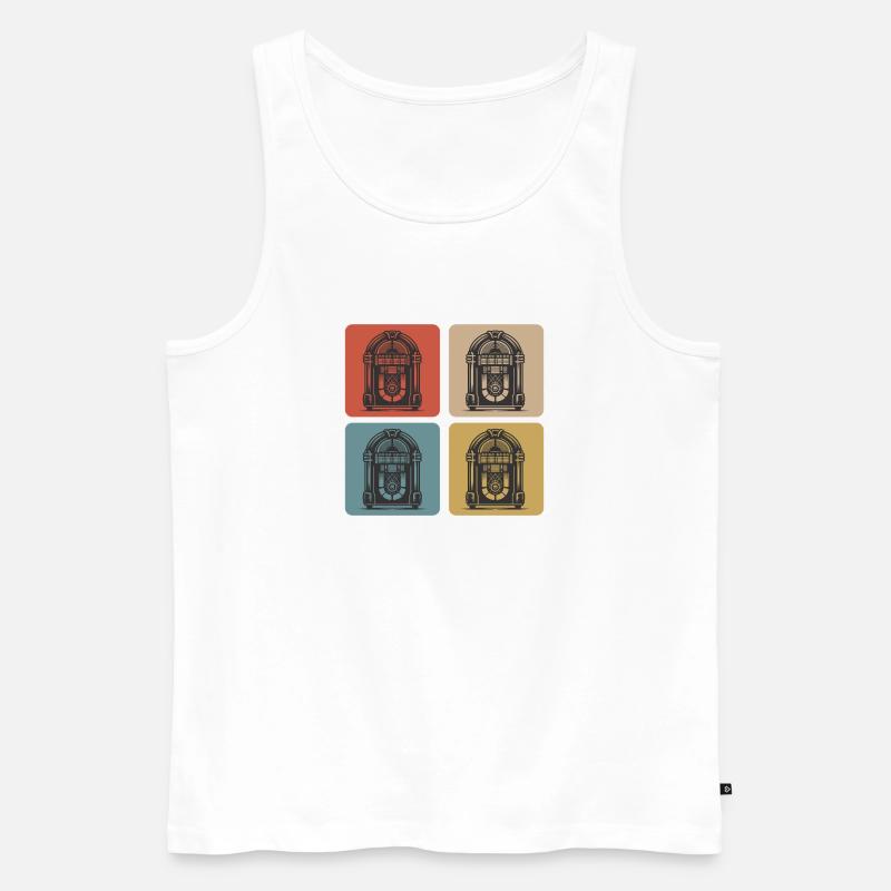 Retro Jukebox Style - Männer Premium Bio Tank Top - Weiß