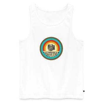 Retro Fotografia Kamera - Männer Premium Bio Tank Top - Weiß - Vorne - AI Model Male 178 light (178cm)