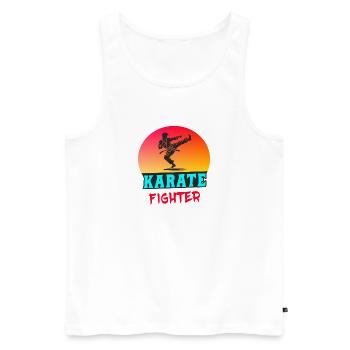 Karaté Fighter – Style Sunset - Débardeur bio Premium Homme - blanc - Devant - Michal (187cm)