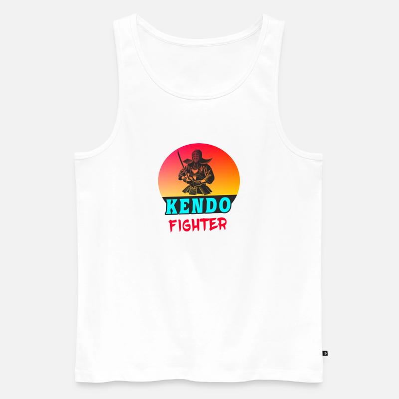 Kendo Fighter – Samurai Style - Männer Premium Bio Tank Top - Weiß