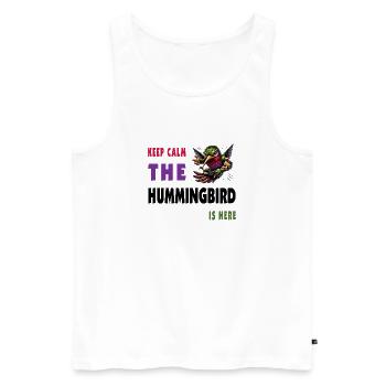 Keep calm - the hummingbird is here - Men's Premium Organic Tank Top - white - Front - Michal (187cm)