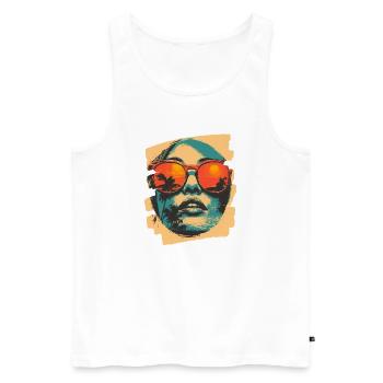 Lunettes de soleil Palmiers d’été - Débardeur bio Premium Homme - blanc - Devant - Michal (187cm)