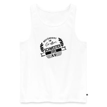 Befördert zur großen Schwester 2026 - Männer Premium Bio Tank Top - Weiß - Vorne - Michal (187cm)