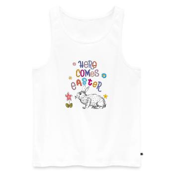Joyeuses Pâques Lapin de Pâques - Débardeur bio Premium Homme - blanc - Devant - Michal (187cm)