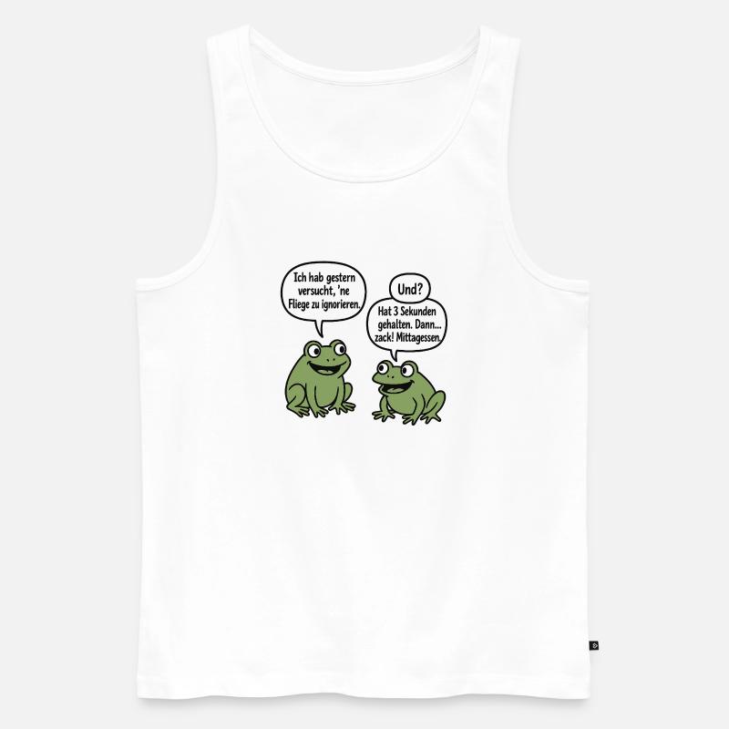 Froschhumor: Fliege ignorieren Witz - Männer Premium Bio Tank Top - Weiß