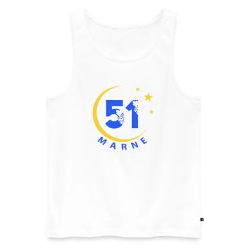 51 - Men's Premium Organic Tank Top - white - Front - AI Model Male 178 light (178cm)