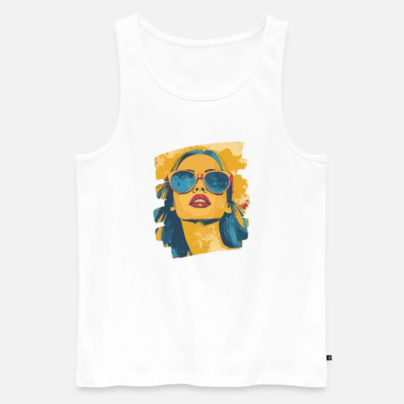 Sommer Sonne Retro - Männer Premium Bio Tank Top - Weiß