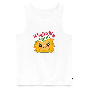 VATERTAG PAPA MAULTASCHEN - Männer Premium Bio Tank Top - Weiß - Vorne - Michal (187cm)