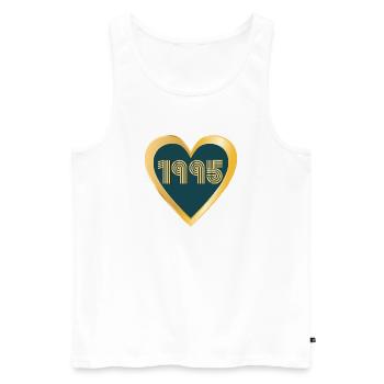 HEART YEAR 1995 - Men's Premium Organic Tank Top - white - Front - AI Model Male 178 light (178cm)