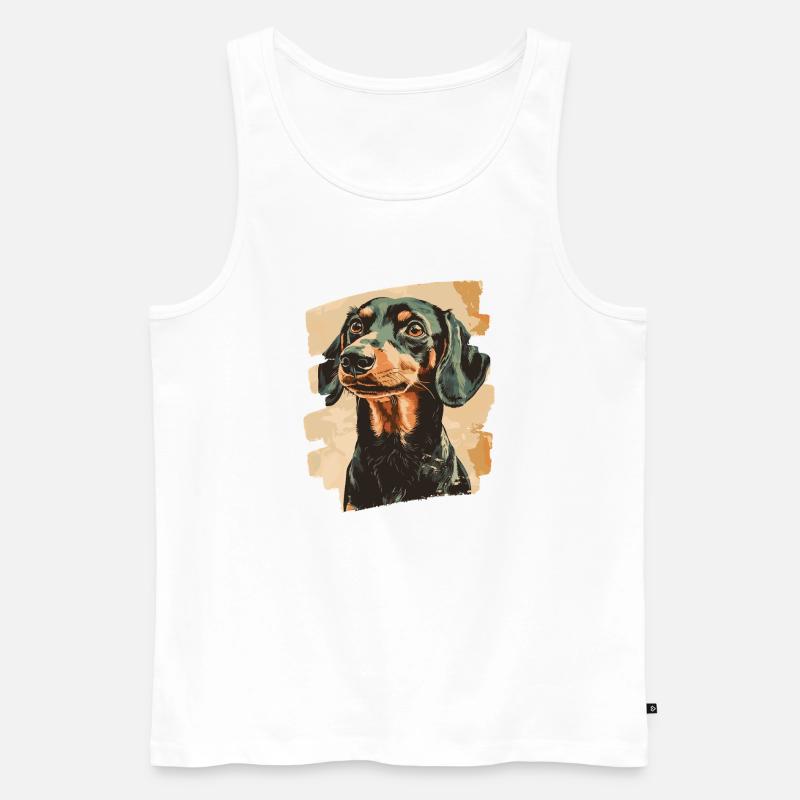 Dackel Dachshund - Männer Premium Bio Tank Top - Weiß