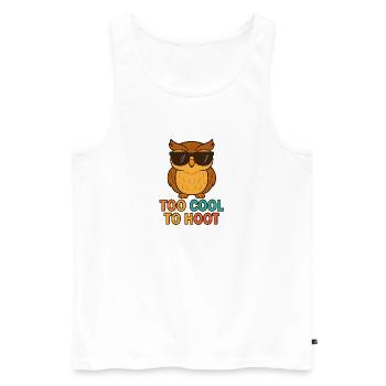 Too Cool to Hoot – Cool Owl - Men's Premium Organic Tank Top - white - Front - AI Model Male 178 light (178cm)