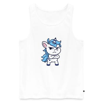 Freches Einhorn - Männer Premium Bio Tank Top - Weiß - Vorne - Michal (187cm)