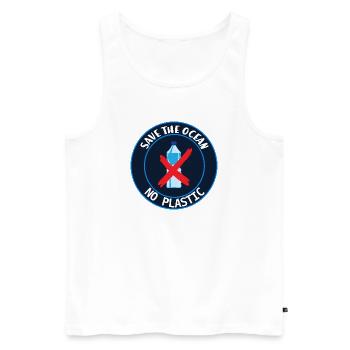 Save the ocean - Débardeur bio Premium Homme - blanc - Devant - AI Model Male 178 light (178cm)