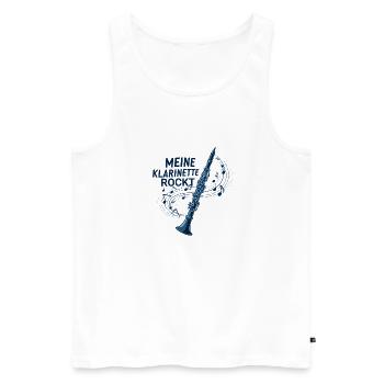 Meine Klarinette rockt – Klarinettistin - Männer Premium Bio Tank Top - Weiß - Vorne - Michal (187cm)