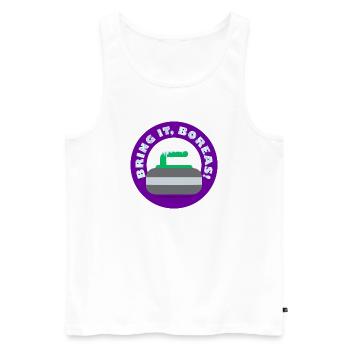 Curling Callout T-Shirt - Men's Premium Organic Tank Top - white - Front - Michal (187cm)