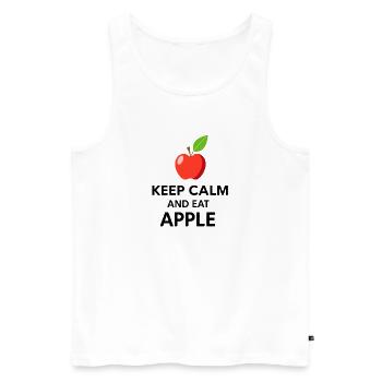 Keep Calme, Mange des pommes - Débardeur bio Premium Homme - blanc - Devant - Michal (187cm)