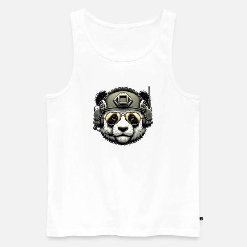 Panda Military Army Design - Débardeur bio Premium Homme - blanc