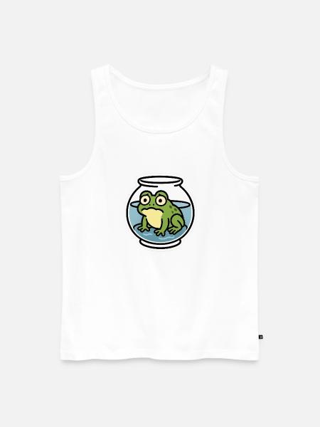 Frog in a Bowl - Men's Premium Organic Tank Top - white