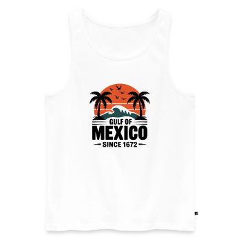 Gulf of Mexico Since 1672 Retro Beach Vibes - Männer Premium Bio Tank Top - Weiß - Vorne - Michal (187cm)