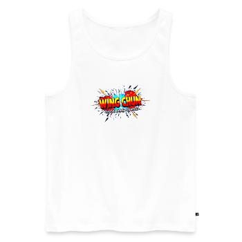Wing Chun shirt explosion - Men's Premium Organic Tank Top - white - Front - AI Model Male 178 light (178cm)