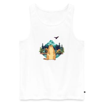Marmot - Men's Premium Organic Tank Top - white - Front - AI Model Male 178 light (178cm)