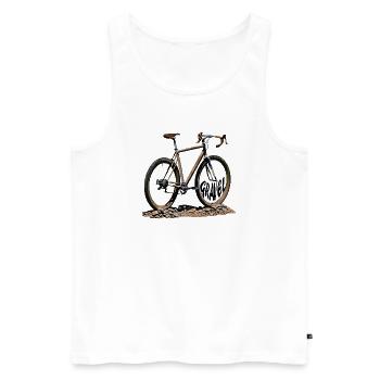 Gravelbike - Männer Premium Bio Tank Top - Weiß - Vorne - Michal (187cm)