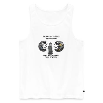 Banach-Tarski Approved - Men's Premium Organic Tank Top - white - Front - AI Model Male 178 light (178cm)
