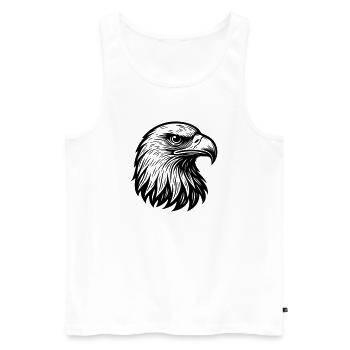 Aigle Tête d’aigle majestueuse - Débardeur bio Premium Homme - blanc - Devant - Michal (187cm)