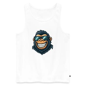Cool Gorilla Sunglasses Summer Grin - Men's Premium Organic Tank Top - white - Front - Michal (187cm)
